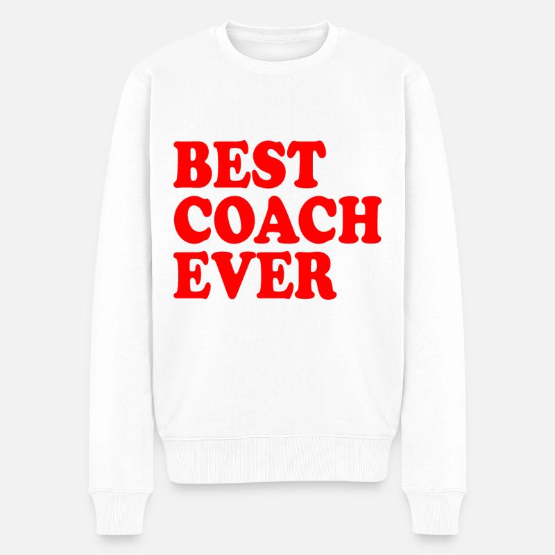 Best coach ever - Männer Premium Bio Pullover - Weiß