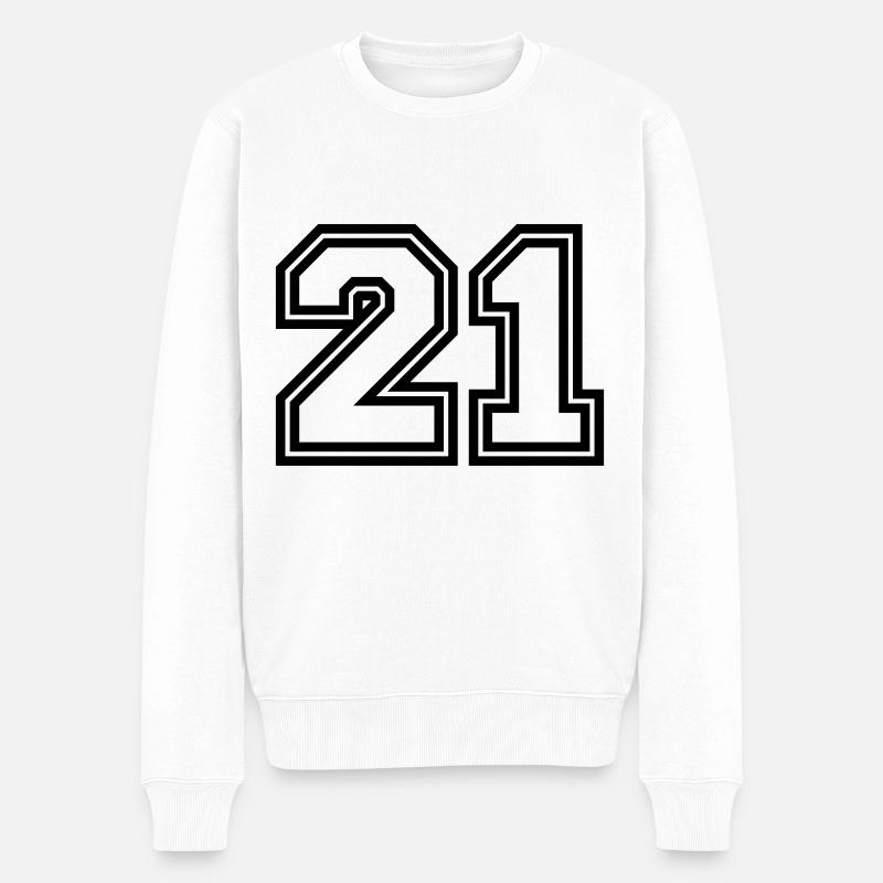 Symbole numérique 21 - Pull Premium bio Homme - blanc