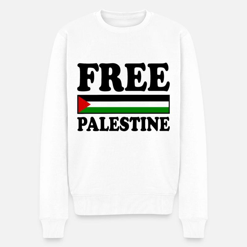 Free palestine - Pull Premium bio Homme - blanc