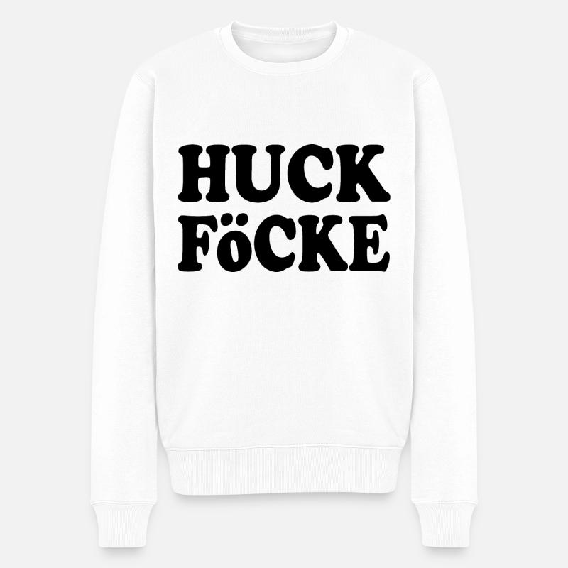 huck föcke - Männer Premium Bio Pullover - Weiß