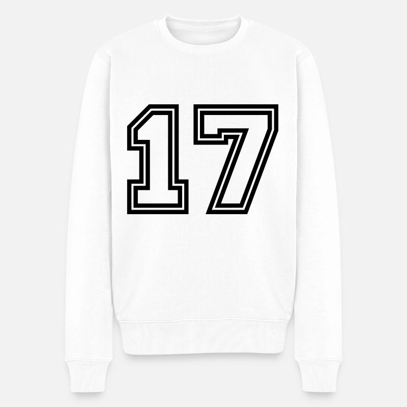 17 Symbole numérique - Pull Premium bio Homme - blanc