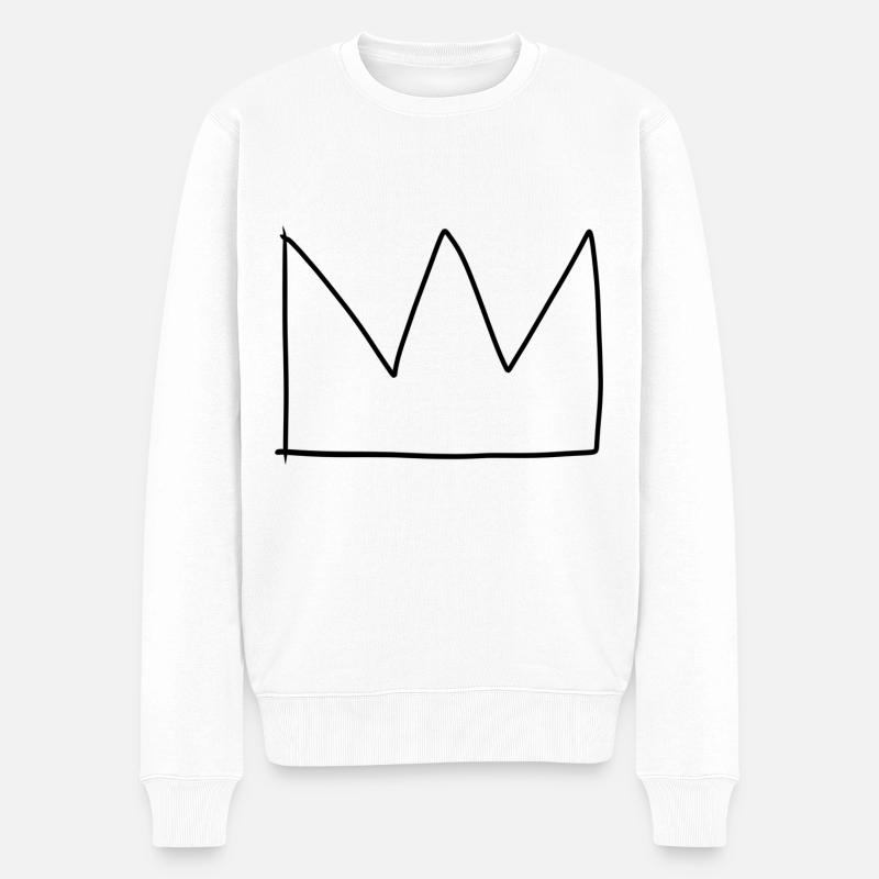 krone symbol könig - Männer Premium Bio Pullover - Weiß