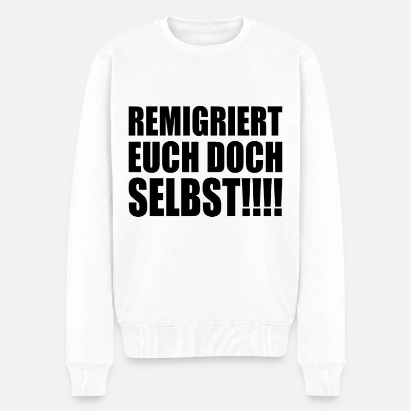 Remigrez vous-mêmes - Pull Premium bio Homme - blanc