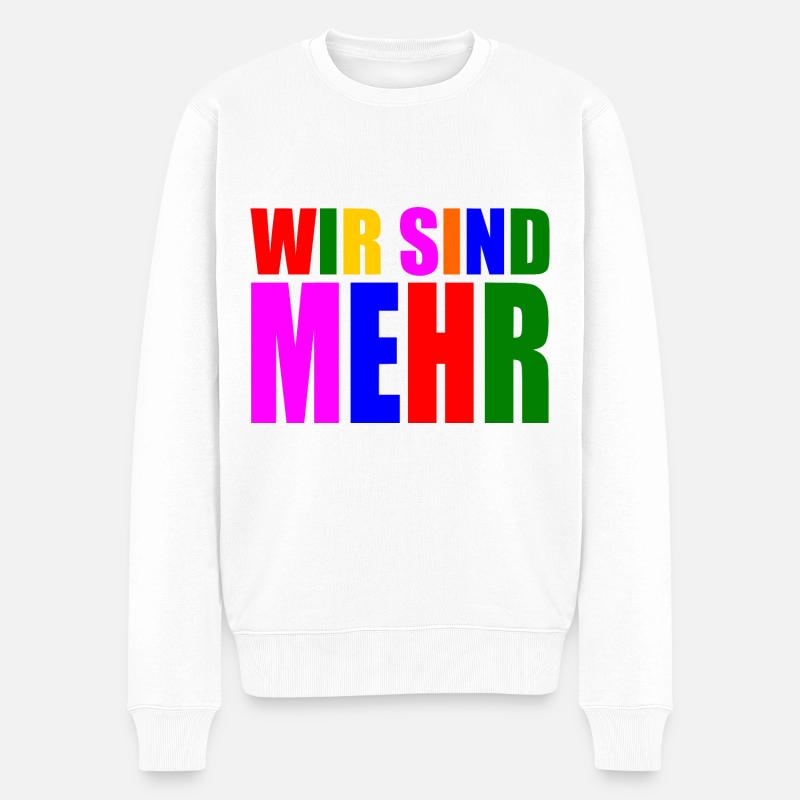 Wir sind mehr - Männer Premium Bio Pullover - Weiß