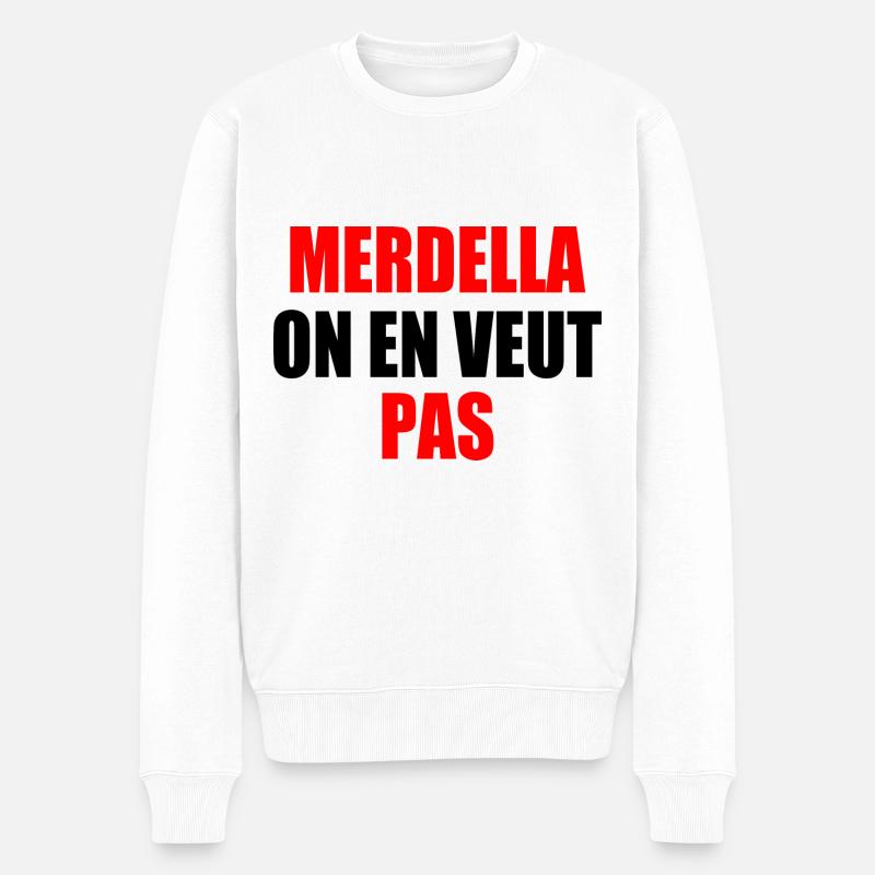 merdella on en veut pas - Männer Premium Bio Pullover - Weiß