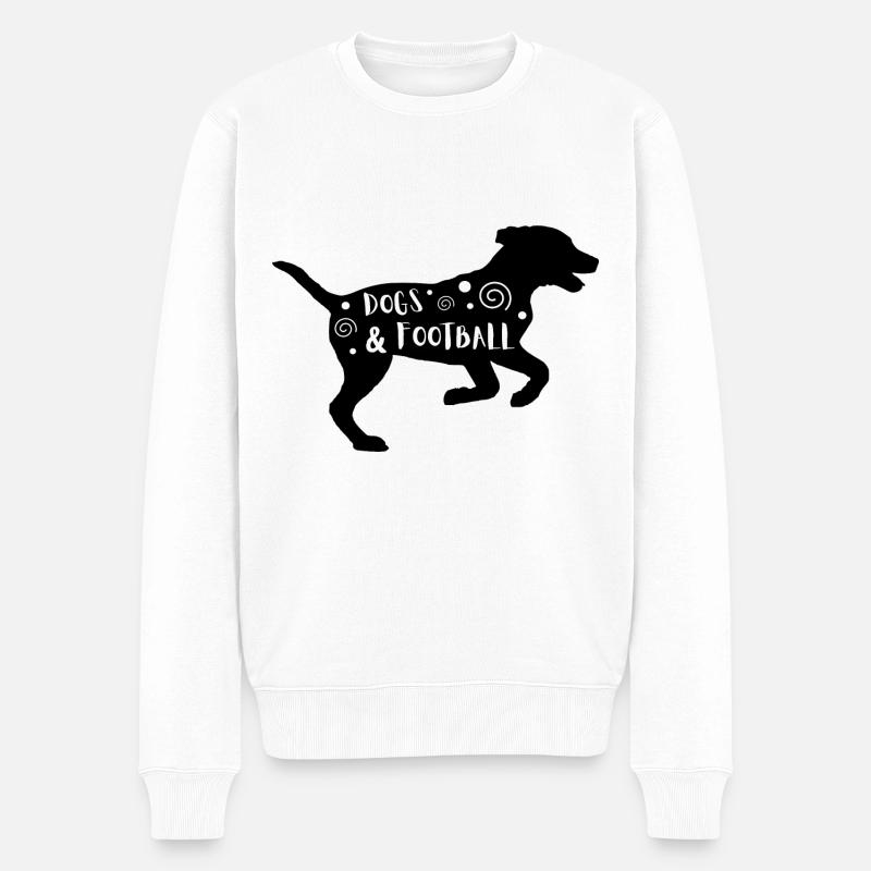 Chiens et football - Pull Premium bio Homme - blanc