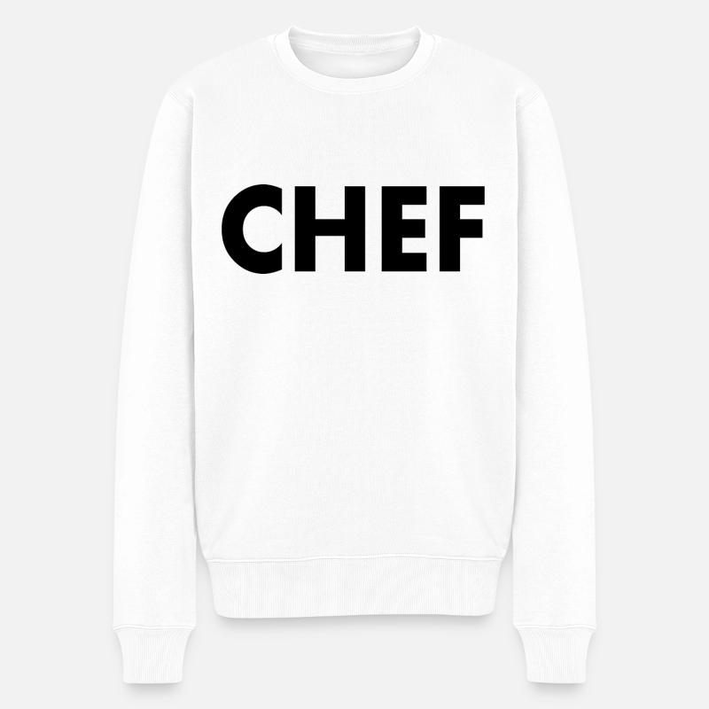 Chef - Männer Premium Bio Pullover - Weiß