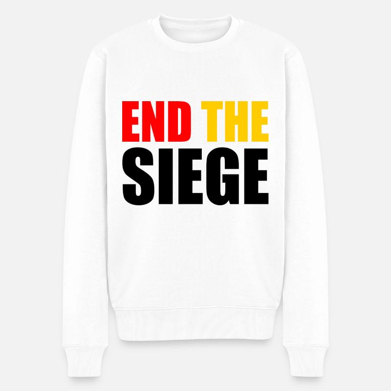 End the siege - Männer Premium Bio Pullover - Weiß