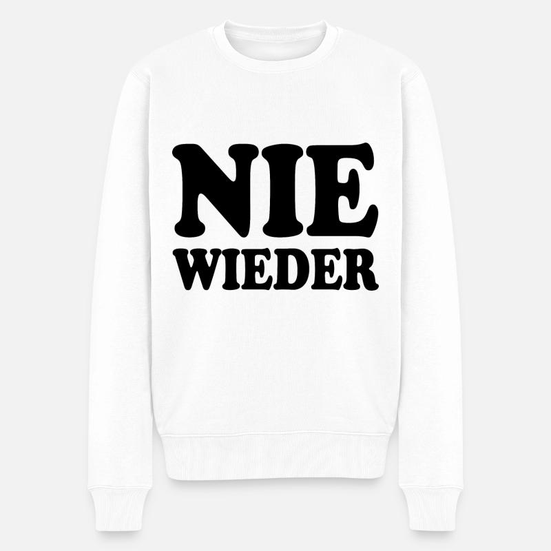 Nie wieder - Männer Premium Bio Pullover - Weiß
