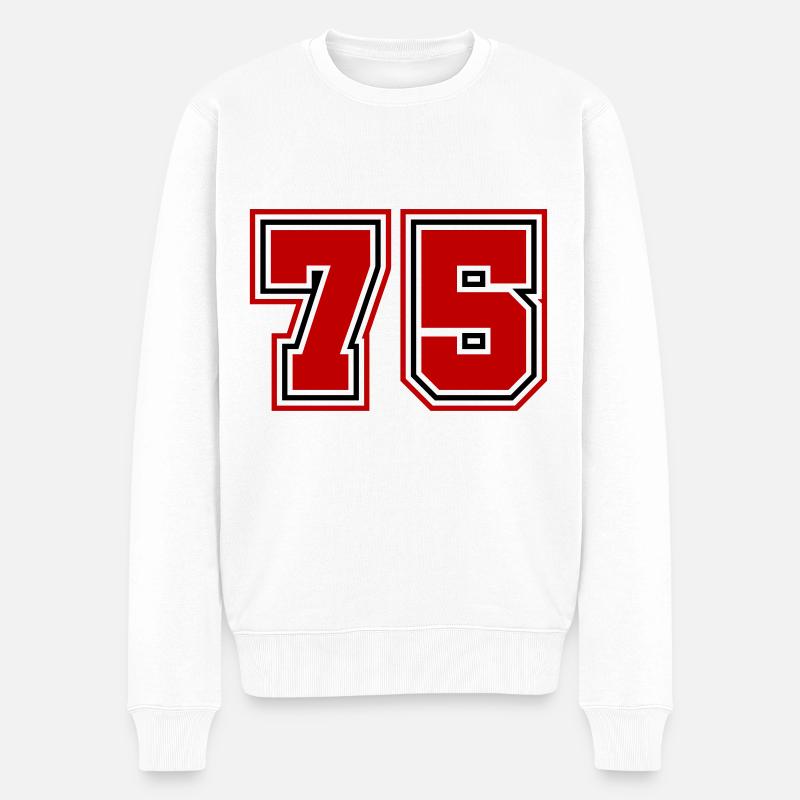 Symbole numérique 75 - Pull Premium bio Homme - blanc