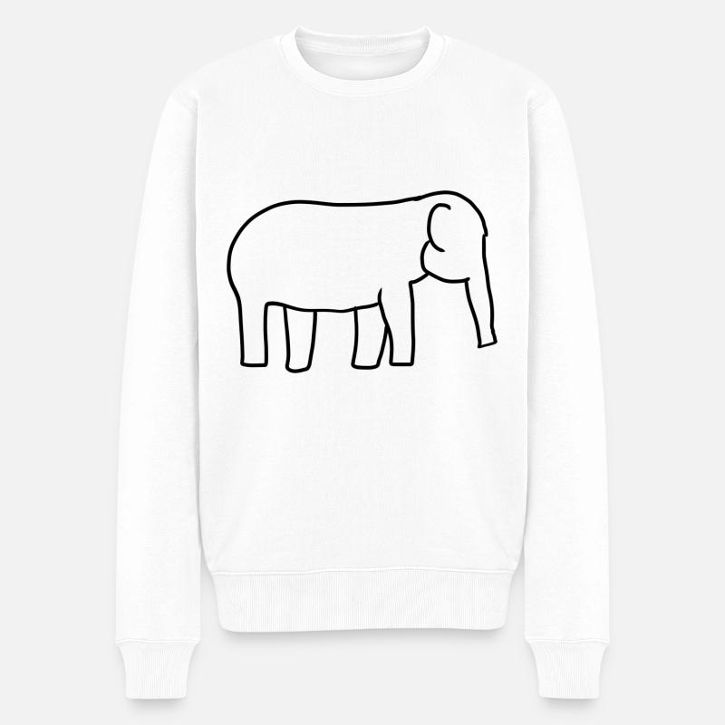 Icône d’animal éléphant - Pull Premium bio Homme - blanc