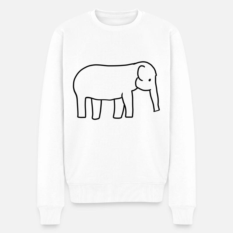 Animal Symbole Éléphant - Pull Premium bio Homme - blanc