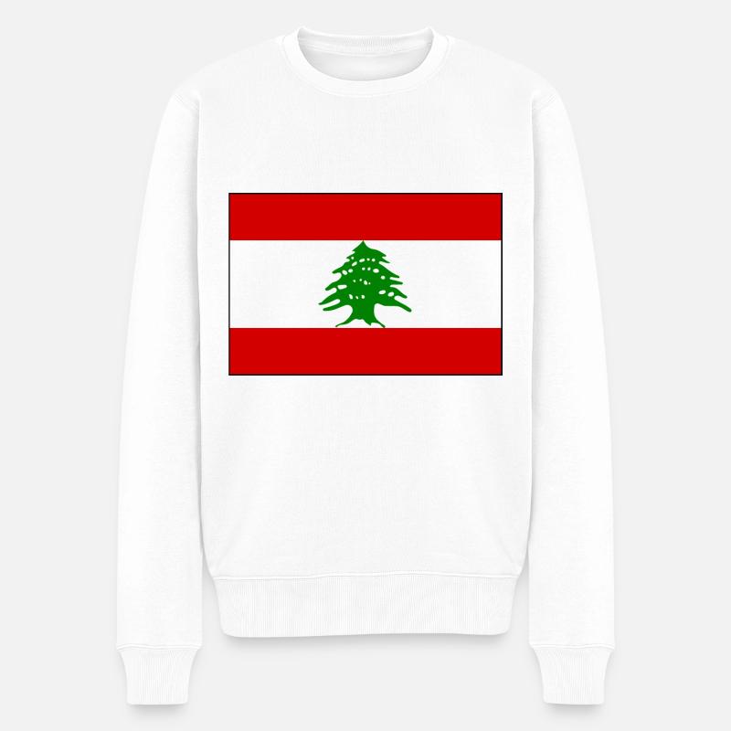 Libanon - Männer Premium Bio Pullover - Weiß