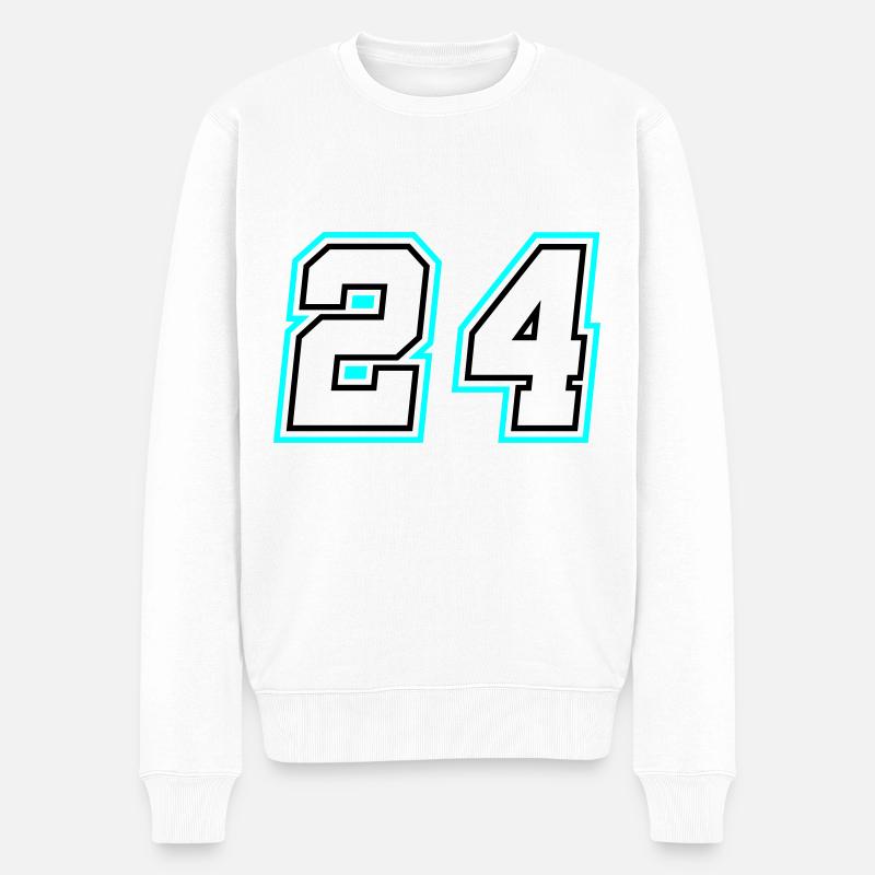 24 Zahl symbol - Männer Premium Bio Pullover - Weiß