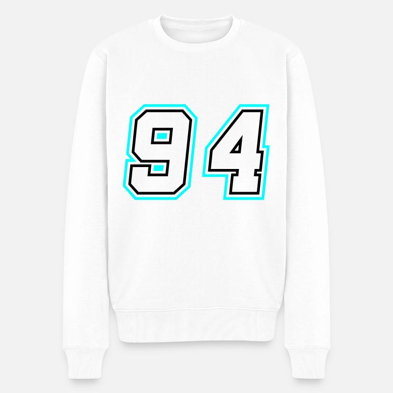 94 Zahl Symbol - Männer Premium Bio Pullover - Weiß