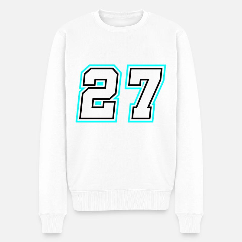 27 Zahl symbol - Männer Premium Bio Pullover - Weiß