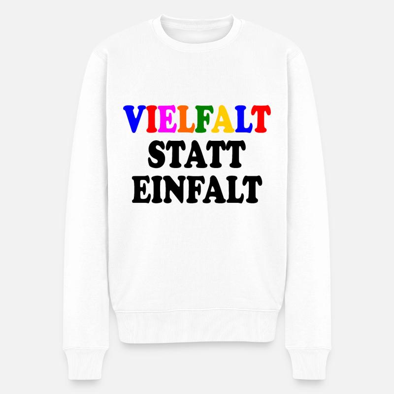 vielfalt statt einfalt - Männer Premium Bio Pullover - Weiß
