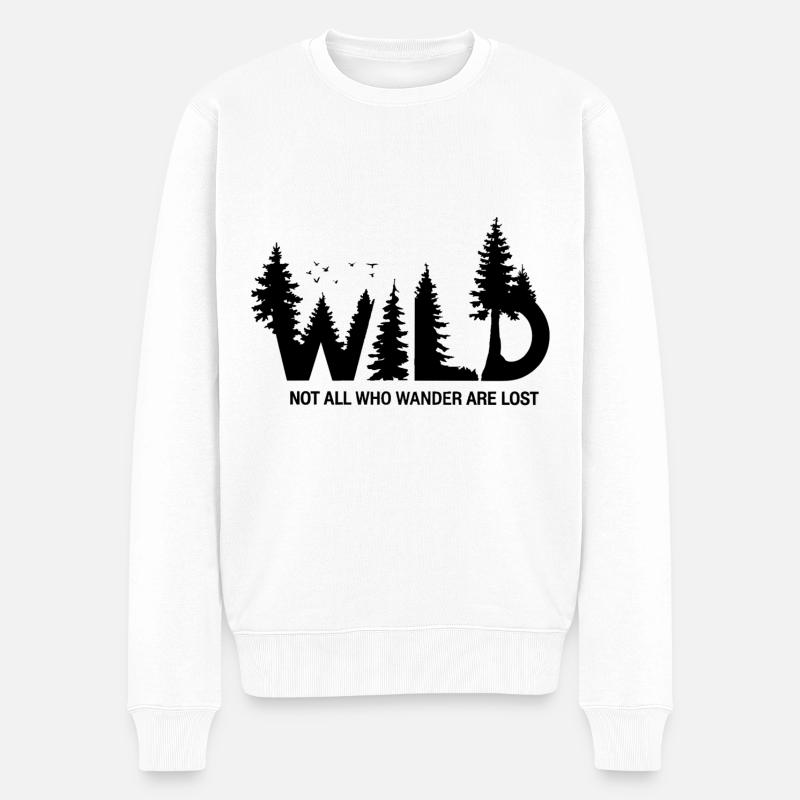 Wildes Abenteuer - Männer Premium Bio Pullover - Weiß