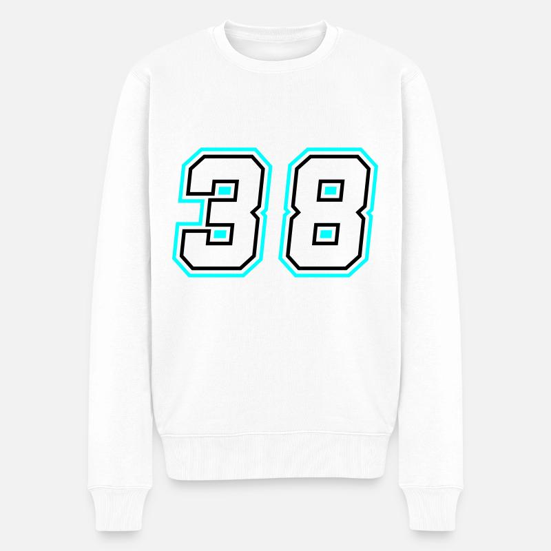 38 symbole de nombre - Pull Premium bio Homme - blanc