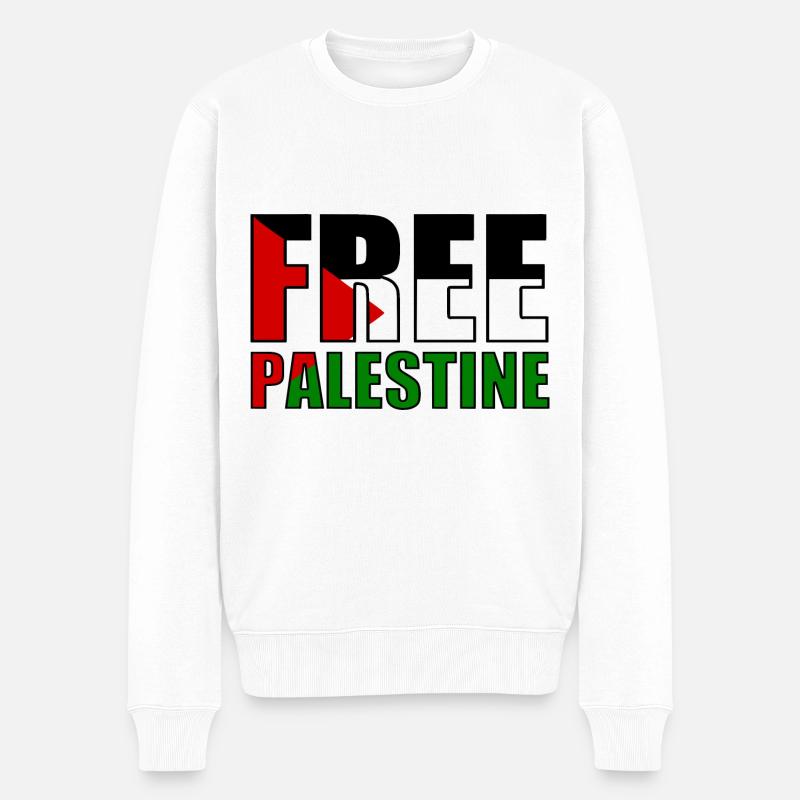 Free palestine - Pull Premium bio Homme - blanc