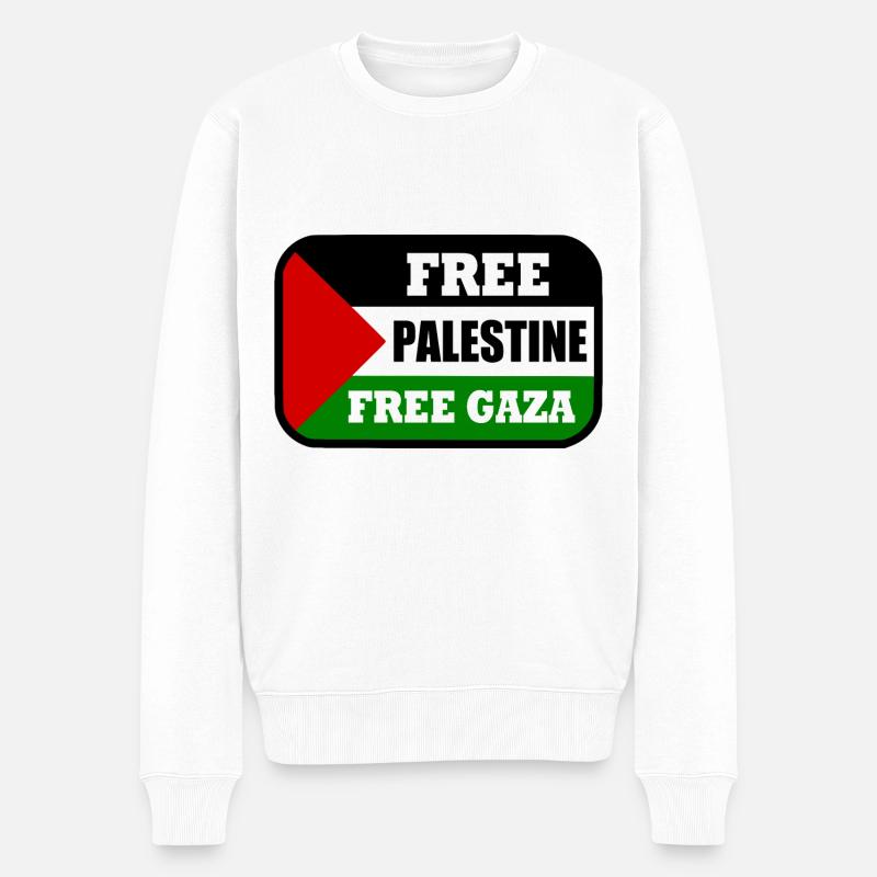 Free palestine - Pull Premium bio Homme - blanc
