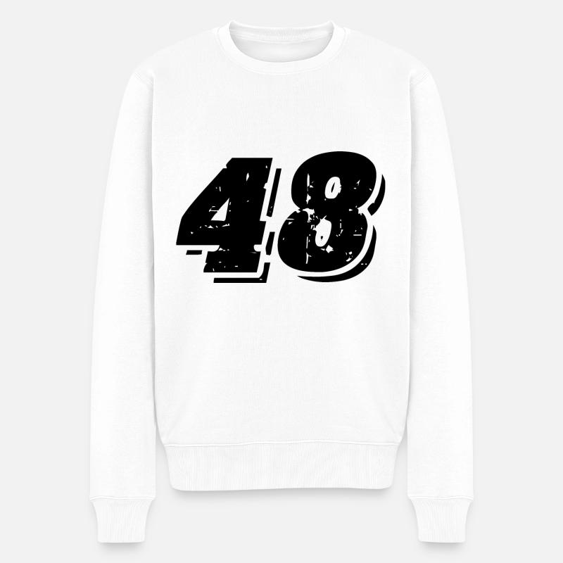 48 Zahl Symbol - Männer Premium Bio Pullover - Weiß