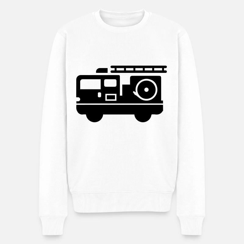 Feuerwehrauto - Männer Premium Bio Pullover - Weiß