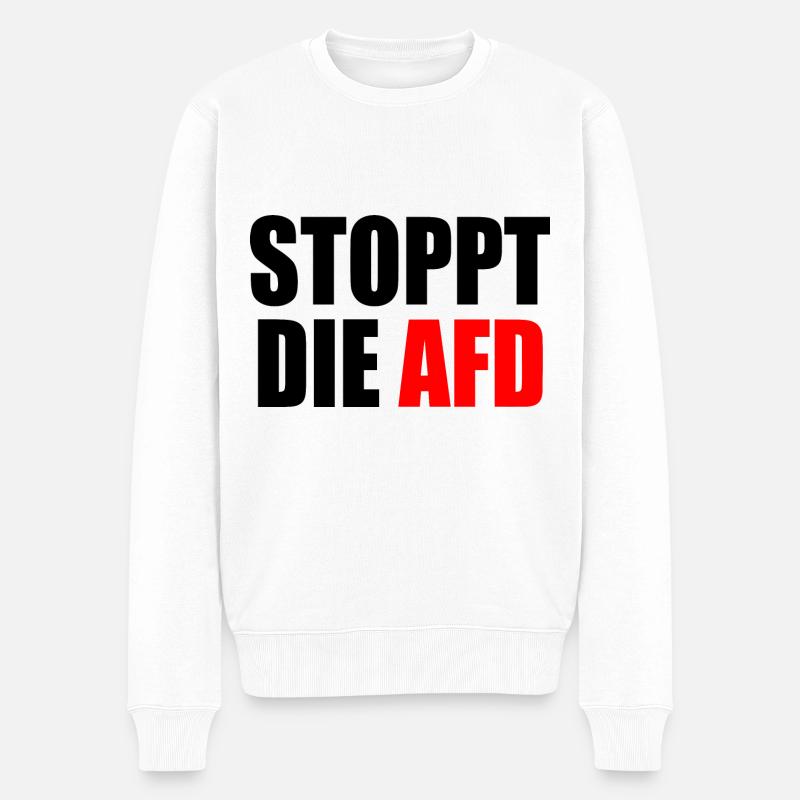 Stoppt die afd - Männer Premium Bio Pullover - Weiß