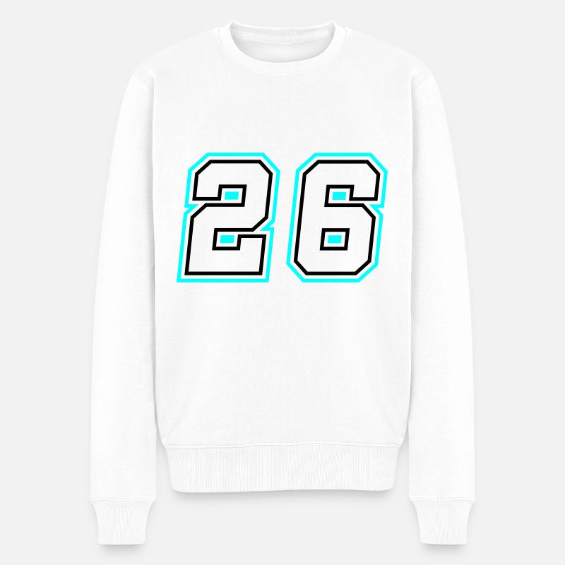 26 Zahl symbol - Männer Premium Bio Pullover - Weiß
