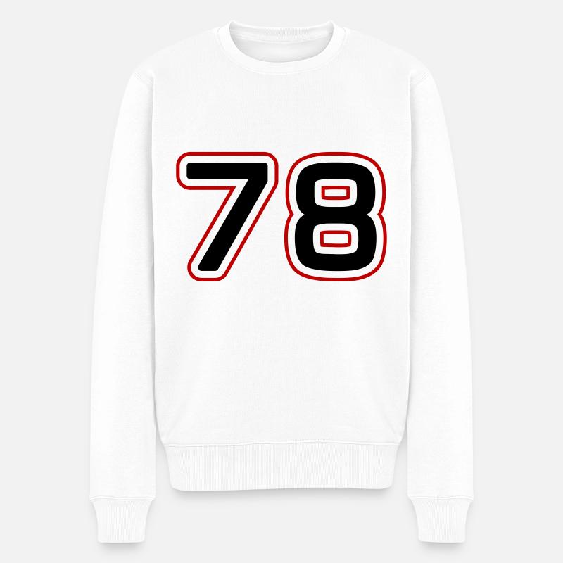 78 Zahl Symbol - Männer Premium Bio Pullover - Weiß