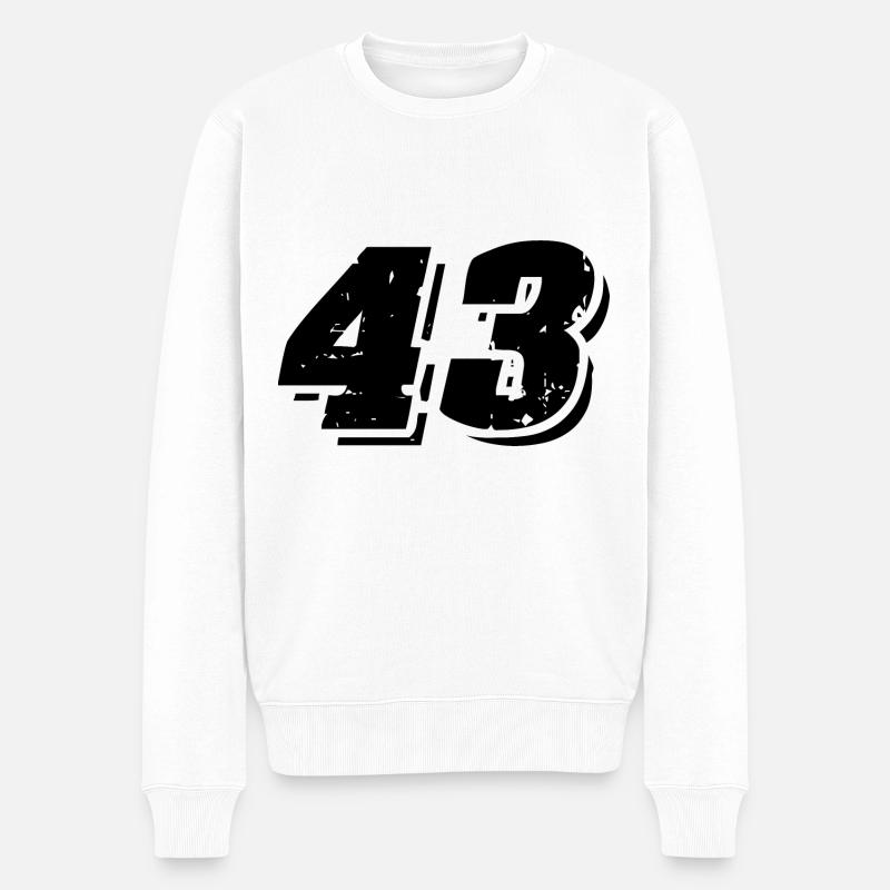 43 Zahl Symbol - Männer Premium Bio Pullover - Weiß