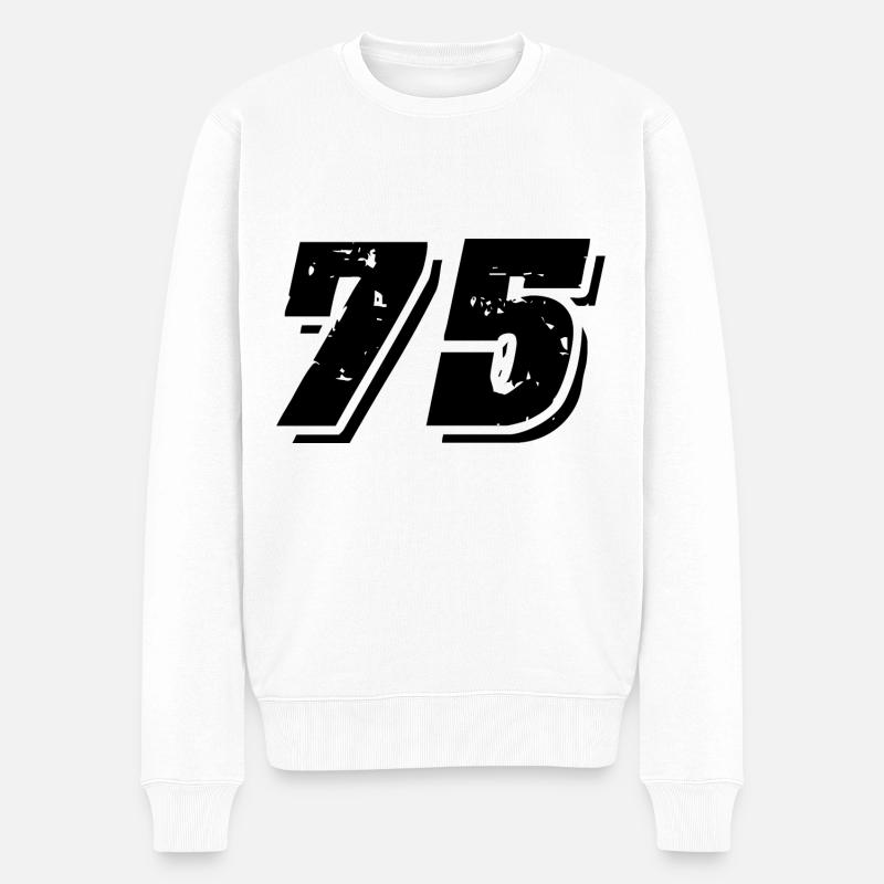 Symbole numérique 75 - Pull Premium bio Homme - blanc