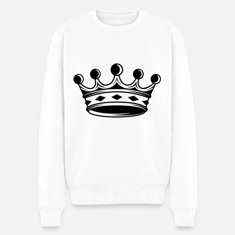 Krone Silhouette icon - Männer Premium Bio Pullover - Weiß