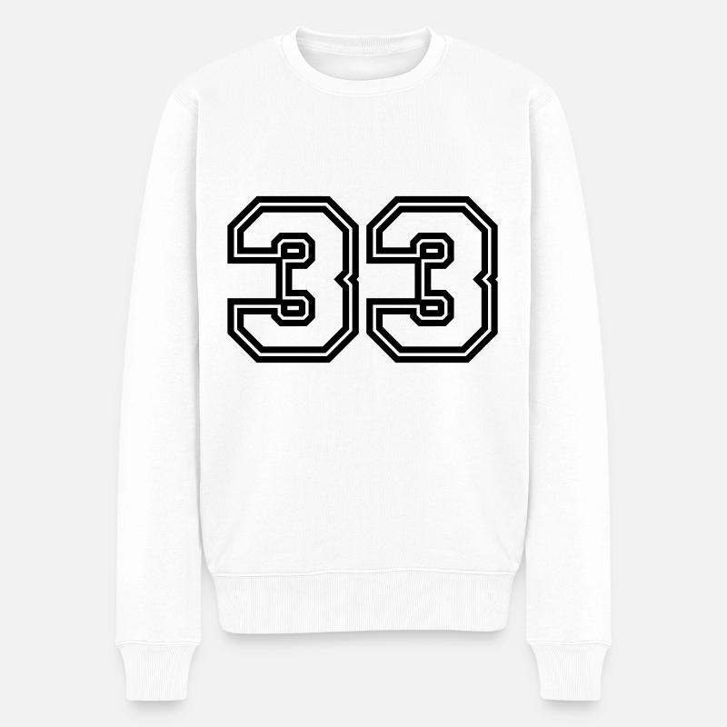 33 Zahl symbol - Männer Premium Bio Pullover - Weiß
