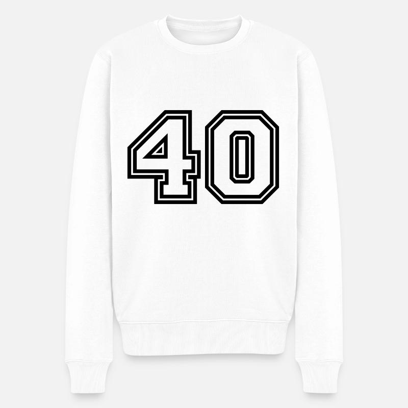 40 Zahl symbol - Männer Premium Bio Pullover - Weiß