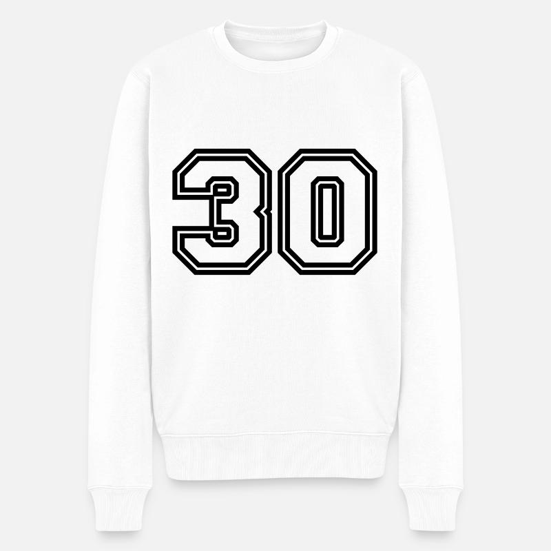 30 Zahl symbol - Männer Premium Bio Pullover - Weiß
