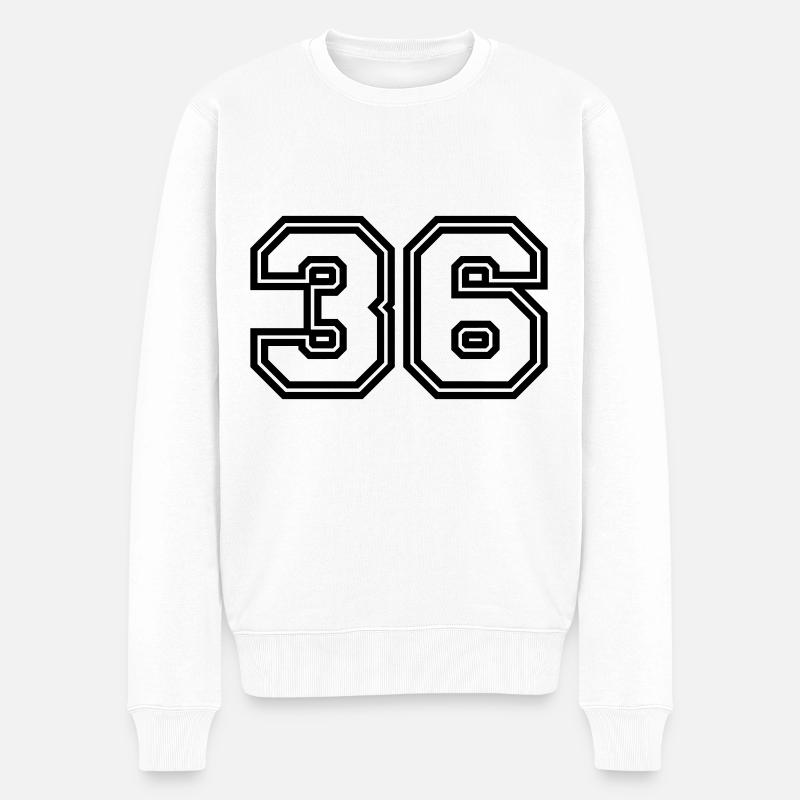Symbole numérique 36 - Pull Premium bio Homme - blanc