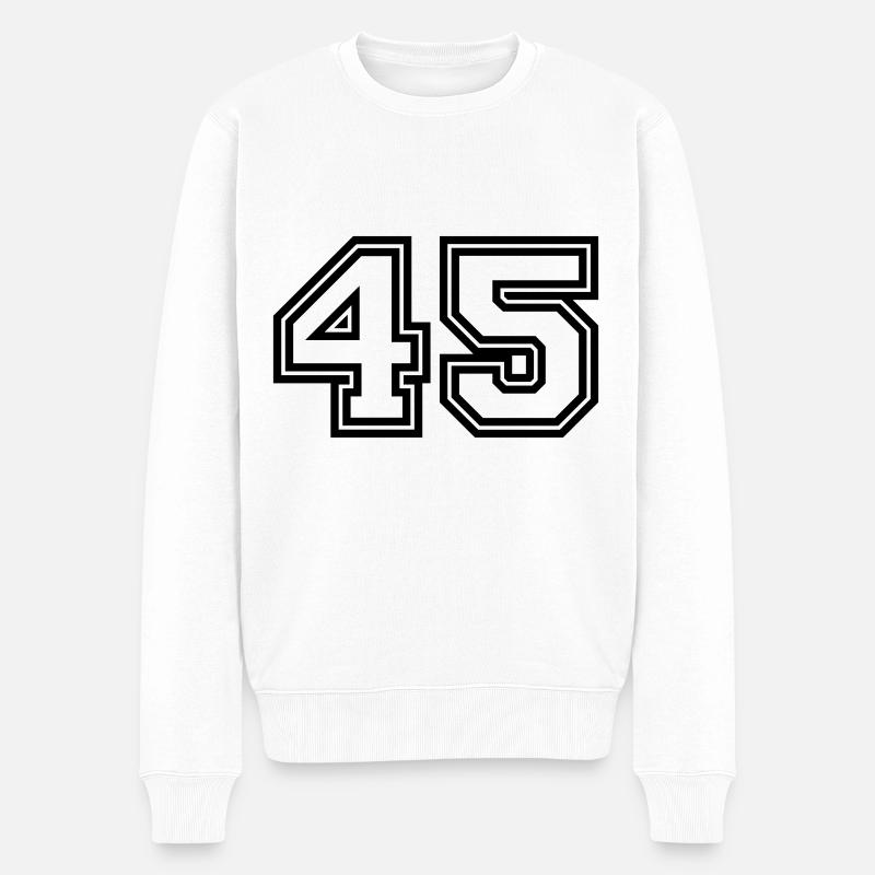 Symbole numérique 45 - Pull Premium bio Homme - blanc