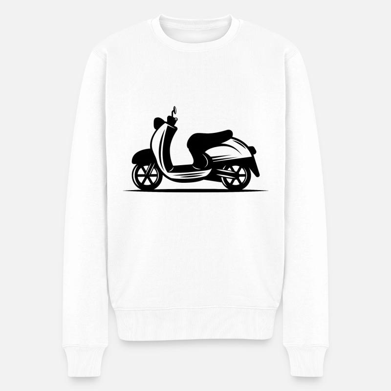 Mobylette - Scooter - Pull Premium bio Homme - blanc
