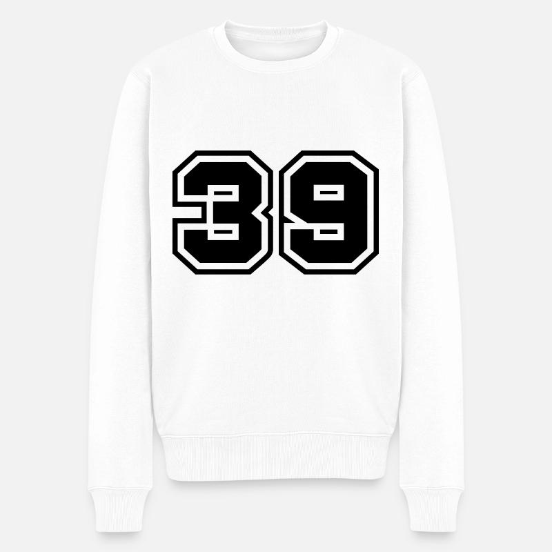 39 symbole de nombre - Pull Premium bio Homme - blanc