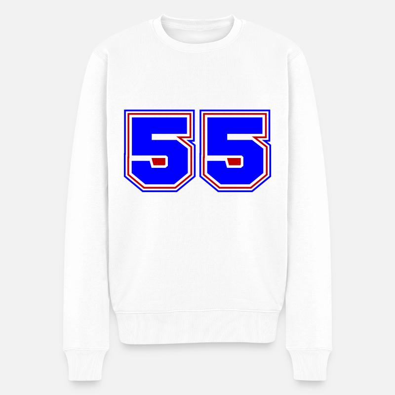 55 Zahl nummer - Männer Premium Bio Pullover - Weiß