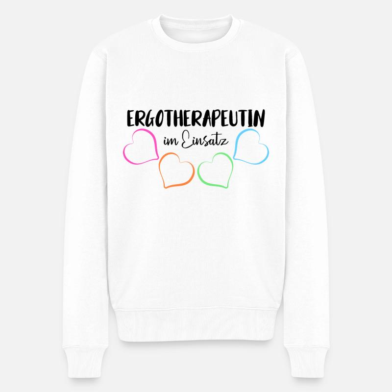 ERGOTHERAPEUTIN ERGOTHERAPIE - Männer Premium Bio Pullover - Weiß