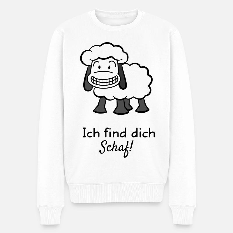 Ich find dich Schaf! - Männer Premium Bio Pullover - Weiß