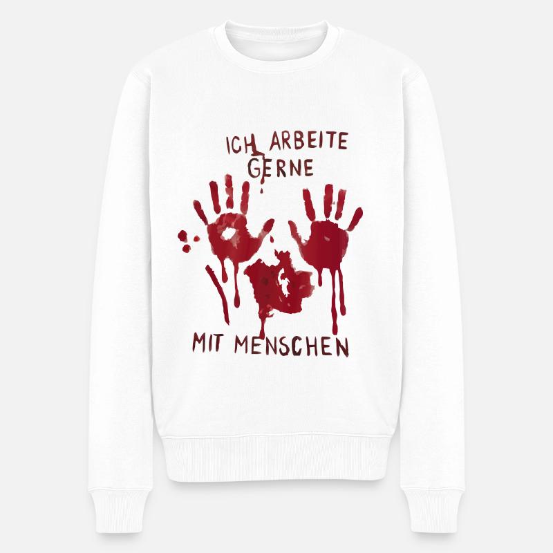 J’aime travailler avec les gens - Pull Premium bio Homme - blanc