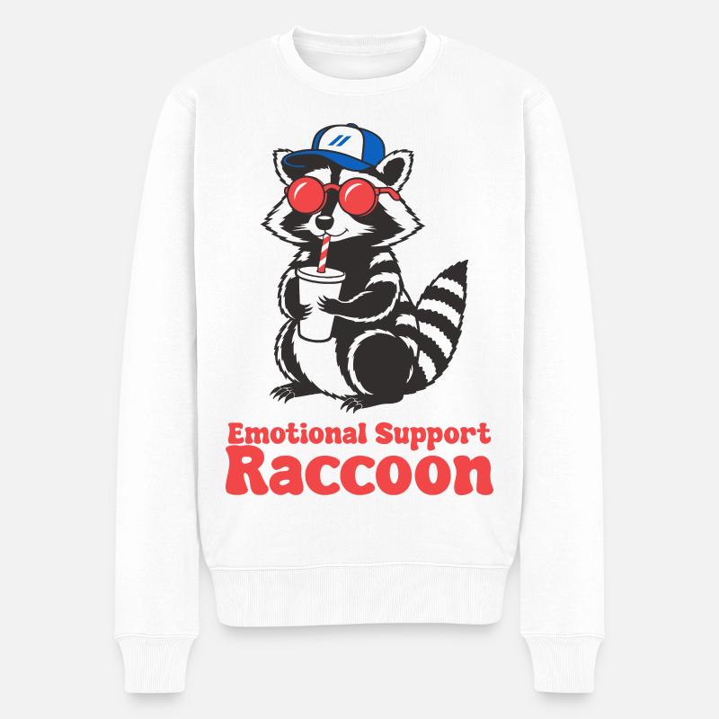 Raton laveur de soutien émotionnel - Pull Premium bio Homme - blanc