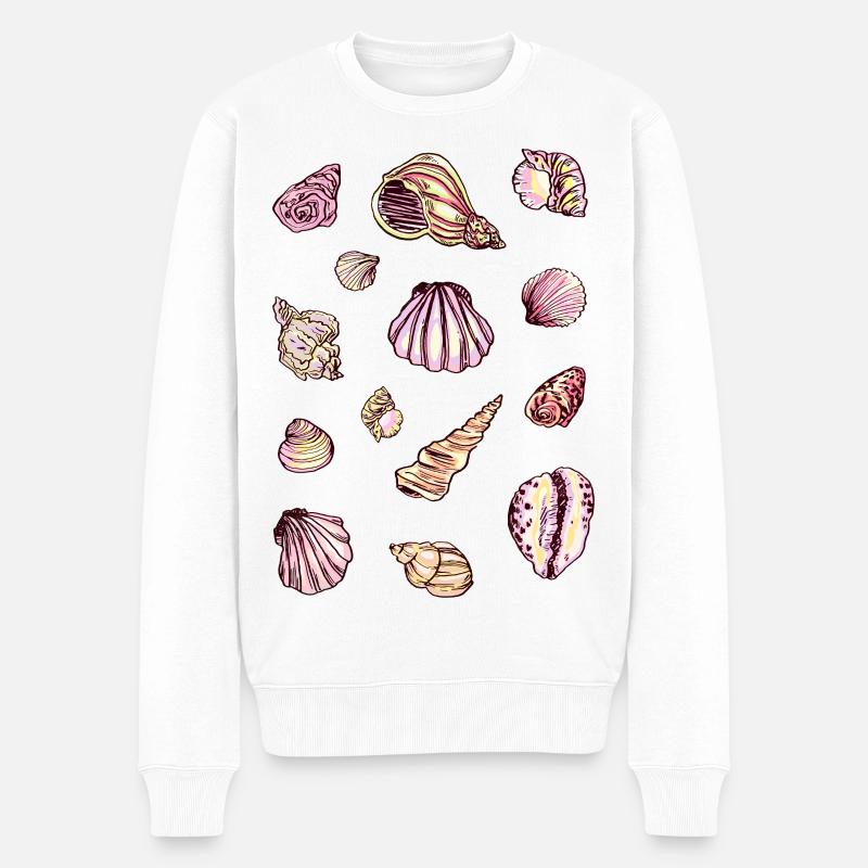 MUSCHELN - Männer Premium Bio Pullover - Weiß