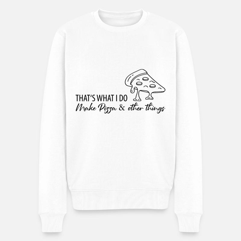Pizzabäcker Pizza Backen Pizzeria - Männer Premium Bio Pullover - Weiß