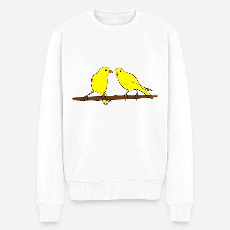 Kanarienvögel - Männer Premium Bio Pullover - Weiß