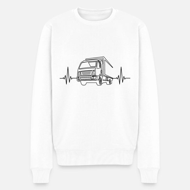 Fernfahrer LKW Fahrer Berufskraftfahrer - Männer Premium Bio Pullover - Weiß
