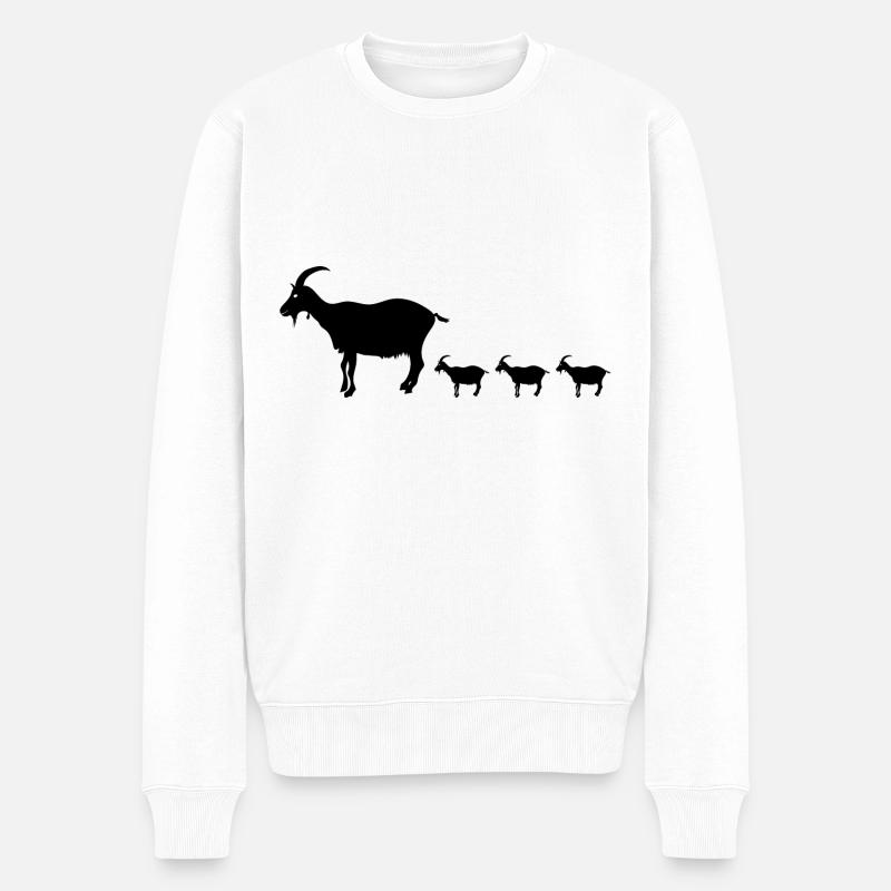 Ziege Ziegen witzige Ziege Farmtiere Bauernhof - Männer Premium Bio Pullover - Weiß